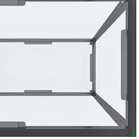 Wandtafel 220x35x75,5 cm gehard glas transparant - thumbnail
