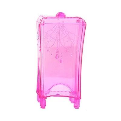 2 PC'S Desktop katoen pad opbergdoos kunststof transparante doos (roze)