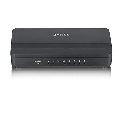 Zyxel 8-poorts Gigabit Ethernet-switch voor gaming en media, Levenslange garantie [GS108S]