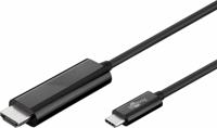 USB-C naar HDMI kabel - 3840*2160p @ 60Hz & 3D - USB-C adapterkabel - 1,8 meter - Zwart - thumbnail