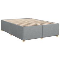 Boxspring met matras stof lichtgrijs 160x200 cm - thumbnail