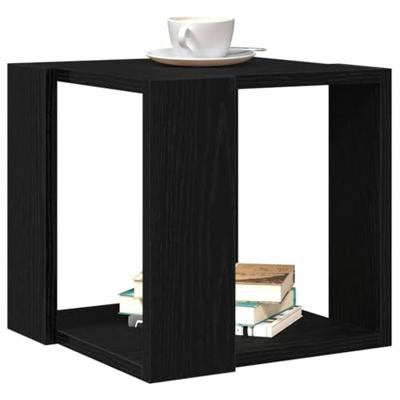 Salontafel Zwart Eiken 32 x 32 x 30 cm Bewerkt hout