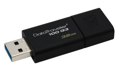 Kingston Technology DataTraveler 100 G3 USB flash drive 32 GB USB Type-A 3.2 Gen 1 (3.1 Gen 1) Zwart Kingston Technology DataTraveler 100 G3 USB flash drive 32 GB USB Type-A 3.2 Gen 1 (3.1 Gen 1) Zwart