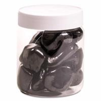 Shungiet Trommelstenen B Kwaliteit in Transparante Pot - thumbnail