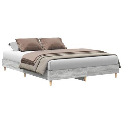 Bedframe zonder matras 140x200 cm spaanplaat grijs Sonoma