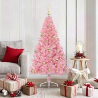 VidaXL Kunstmatig voorverlicht kerstboom met 150 led roze 150 cm pvc - thumbnail