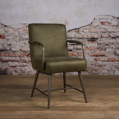 Sohome Eetkamerstoel 'Helmut' met armleuning, kleur groen