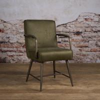 Sohome Eetkamerstoel 'Helmut' met armleuning, kleur groen - thumbnail