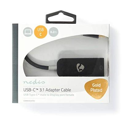 Nedis USB-C-adapterkabel | Type-C Male - DisplayPort Female | 0,2 m | Antraciet