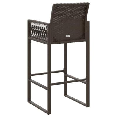 Tuinbarkrukken 2 st poly rattan bruin - thumbnail