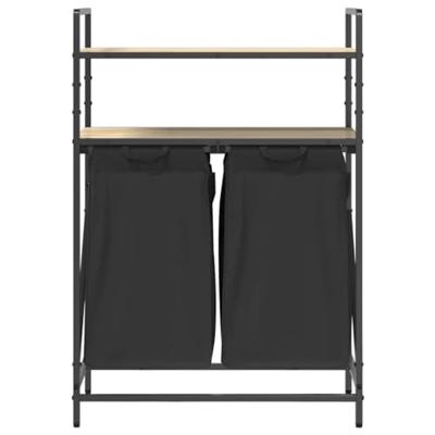 Wasmand 2 vakken met planken sonoma eikenkleurig