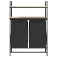 Wasmand 2 vakken met planken sonoma eikenkleurig - thumbnail