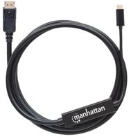 Manhattan USB 2.0 Adapter [1x USB-C stekker - 1x DisplayPort stekker] USB-C auf DisplayPort-Kabel Stecker/Stecker 4K@60Hz-Ausgangssignal 2 m schwarz 2.00 m - thumbnail
