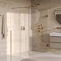 Brauer Void - Inloopdouche - Helder Glas - 140 x 200 cm - incl. Glascoating - PVD Goud Geborsteld - thumbnail