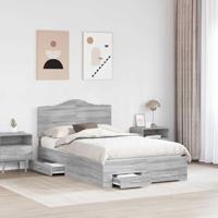 Bedframe met hoofdeinde Grijs Sonoma 120 x 190 cm Bewerkt hout - thumbnail