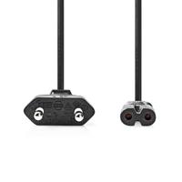 Nedis CEGL11042BK20 Stroomkabel Euro Male Iec-320-c7 Recht Recht Vernikkeld 2.00 M Gekruld Pvc Zwart Label - thumbnail