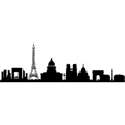 Skyline Parijs - Muursticker