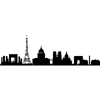 Skyline Parijs - Muursticker - thumbnail