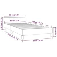 Bedframe met hoofdeinde fluweel zwart 90x200 cm - thumbnail