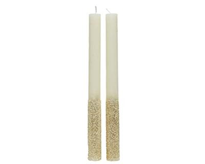 Dinerkaars Glitter Wol Wit 25cm 2st