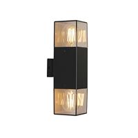 QAZQA Buiten wandlamp zwart met smoke kap 2-lichts IP44 - Denmark - thumbnail
