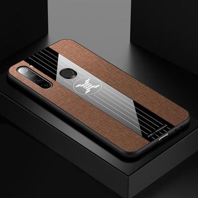 Voor Xiaomi Redmi Note 8 XINLI stiksels doek textuur schokbestendige TPU beschermhoes (bruin)