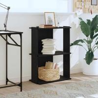 Boekenkast 3-laags 60x30x80 cm bewerkt hout zwart - thumbnail