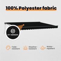 VidaXL Inklapbaar zonnescherm zwart 400 × 300 cm polyester en metaal - thumbnail