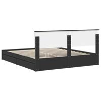 Bedframe met lade met opslag Zwart 200 x 200 cm Bewerkt hout - thumbnail