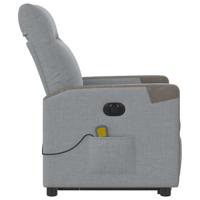 Sta-op-massagestoel elektrisch verstelbaar stof lichtgrijs - thumbnail