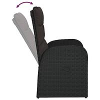 11-delige Tuinset met kussens poly rattan zwart - thumbnail