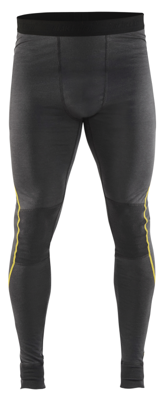 Blåkläder Lange onderbroek 100% merino XLIGHT 18441734 | Donkergrijs/Geel | Maat XS - 7330509595152