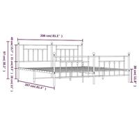 Bedframe met hoofd- en voeteneinde metaal wit 200x200 cm - thumbnail