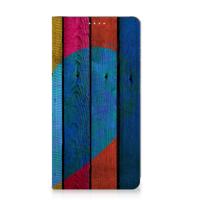 Samsung Galaxy S23 Plus Book | Wallet Case | Wood Heart - Cadeau voor je Vriend - thumbnail