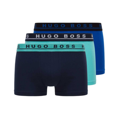 Hugo Boss 3-pack boxershorts - blauw/aqua Hugo Boss 3-pack boxershorts - blauw/aqua
