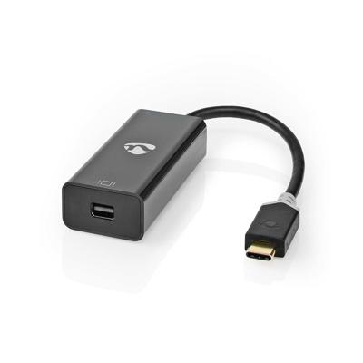 Nedis CCBW64452AT02 Usb-adapter Usb 3.2 Gen 1 Usb Type-c™ Male Mini Displayport 0.20 M Rond Verguld Pvc Antraciet Window Box