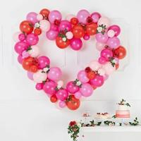 Ballon Decoratie Set Met Hart Frame Roze/Rood - thumbnail