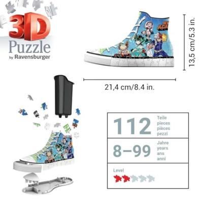 Ravensburger 3d puzzel sneaker my hero academia, 108st. Ravensburger 3d puzzel sneaker my hero academia, 108st.