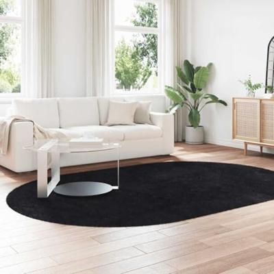 VidaXL Hoogpolig vloerkleed navarra 300x200 cm polyester zwart VidaXL Hoogpolig vloerkleed navarra 300x200 cm polyester zwart