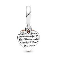 Pandora 781062C01 Bedel Entwined Hearts zilver-zirconia rosekleurig-wit - thumbnail