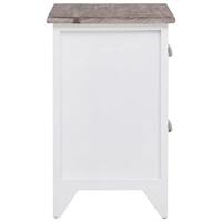 Nachtkastje met 2 lades bruin en wit 2 st - thumbnail