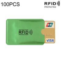 100 stuks aluminiumfolie RFID blokkeren credit card ID Bank kaart geval kaarthouder cover grootte: 9 x 6.3 cm (groen) - thumbnail