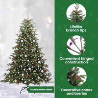 VidaXL Kunstkerstboom groen 240 cm pvc en metaal en plastic - thumbnail