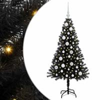 VidaXL Kerstboom met 150 led met standaard zwart 120 cm pvc - thumbnail