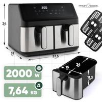 Profi Cook PC-FR 1296 H Airfryer 9 l 2000 W Inox - thumbnail