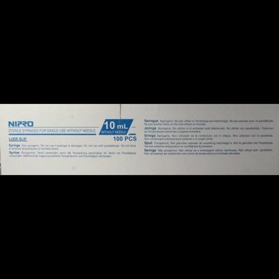 Nipro Injectiespuit luer 10ml 3-delig 100 Stuks