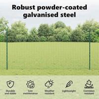 VidaXL Afrasteringspaal 11 pcs groen 120 cm staal - thumbnail