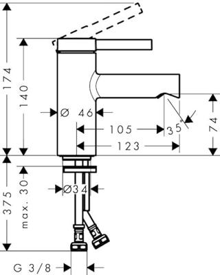 Hansgrohe Zesis S Wastafelmengkraan Chroom