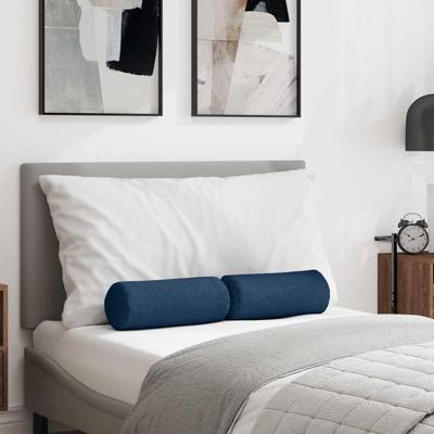VidaXL Bolster kussens 2 stuks blauw ø 15 x 40 cm stof