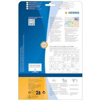 Herma 4685 Folie-etiketten 70 x 37 mm Polyester folie Transparant 600 stuk(s) Permanent hechtend Laser (kleur), Laser (zwart/wit), Kopiëren (kleur), Kopiëren